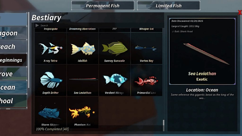 Sea Leviathan Bestiary Entry
